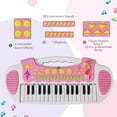 thumbnail image 4 of Qaba Kids Toddler Toy Piano Keyboard with Included Sitting Stool, Pink, 4 of 10