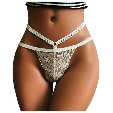

Female Lace Panty White Comfort Thongs 1-Pack