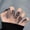 Extra small XS, variant on Hand-worn armor, black punk style Croxin manicure, fake nail phototherapy nail piece, bridal nail product.