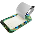thumbnail image 2 of Square 2Pack PU Leather Peacock Feather Cruise Luggage Tag with Privacy Cover and Name ID Tag for Travel Handbags Backpacks Luggage Tags, 2 of 6