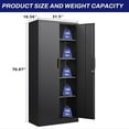 thumbnail image 3 of Metal Storage Cabinet with Lock,70.8" H Black Garage Storage Cabinet with Doors and Shelves,Tall Locking Cabinets for Home Office,Garage,Warehouse, 3 of 7