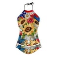 thumbnail image 5 of YDLCAFD Easter Women's Swimwear Tankini 2 Piece Normal Swimsuit Backless 2 Piece Printing Adjustable Print Multi Color Padded Strap Bathing Suits Fascinating Vacation Beach Wear, 5 of 5