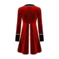 thumbnail image 5 of Cowsor Women Velvet Tailcoat Jacket Long Sleeve Lapel Collar One Button Closure Trim Swallow Tailed Mid Length Outerwear Halloween Themed Performance Stage Costume, 5 of 5
