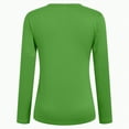 thumbnail image 6 of Towmus Women Long Sleeve Basic Tops Solid Color Fall Shirt Crew Neck Slim Fitted Winter Clothes, Green, 2XL, 6 of 6