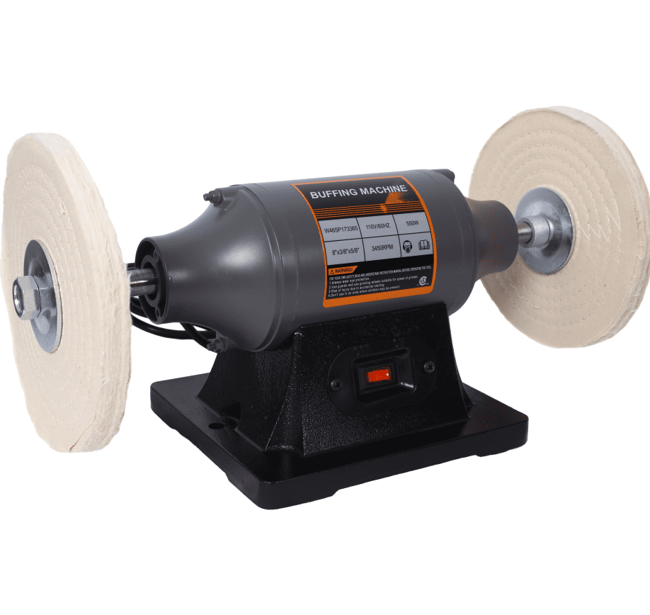 8-Inch Electric Bench Buffer Polisher, 80-Ply Wheels, Ideal for Metal Jewelry Wood