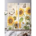 thumbnail image 3 of Yellow Sunflowers Sheer Curtains 108 Inch Length 2 Panels Set Window Treatments, Country Farm Butterfly Flower Light Beige Rod Pocket Semi Curtains for Living Room/Bedroom/Kitchen, 104"W x 108"L, 3 of 7