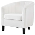 thumbnail image 3 of Tufted Armchair Accent Chair, Set of 2, Velvet, White, Modern Contemporary Urban Design, Living Lounge Room Hotel Lobby Hospitality, 3 of 4