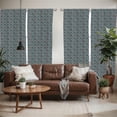 thumbnail image 2 of Ambesonne Paisley Window Curtains, Tribal Vibrant Pattern, Each 28" W x 95" L, Slate Blue Coral, 2 of 5