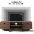 thumbnail image 3 of 66" Fluted TV Stands for Living Room, Mid Century Modern TV Consoles for 75 inch TV, Entertainment Center with Storage, Media Console with Adjustment Shelf(Walnut), 3 of 16