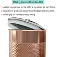 thumbnail image 4 of nu steel Set Of 4 Food storage Container Kitchen Hammered Canister Copper & Stainless Steel 1, 1.5, 2, & 4 Quart TG-CH-04C-S4, 4 of 6
