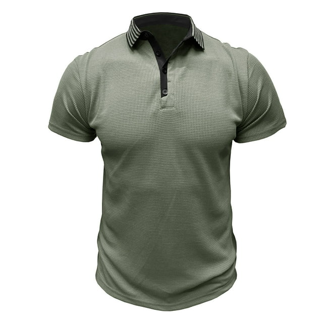 Birdeem Chemises pour Hommes Mode Décontractée Manches Courtes Rayures Col Rabattu Chemise à Boutons Blouse