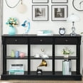 thumbnail image 2 of UWR-Nite Retro Console Table Sofa Table with 3 Drawers and Storage Shelf, Wooden Sideboard Side Table for Living Room Bedroom, 2 of 7
