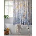 thumbnail image 2 of Split Shower Curtain for Transfer Bench, Yellow Blue Forest Fabric Shower Curtains for Bathroom, Modern Oil Painting Art Tub Sliding Transfer Bench Waterproof Bath Curtains 72"x84", 2 of 9