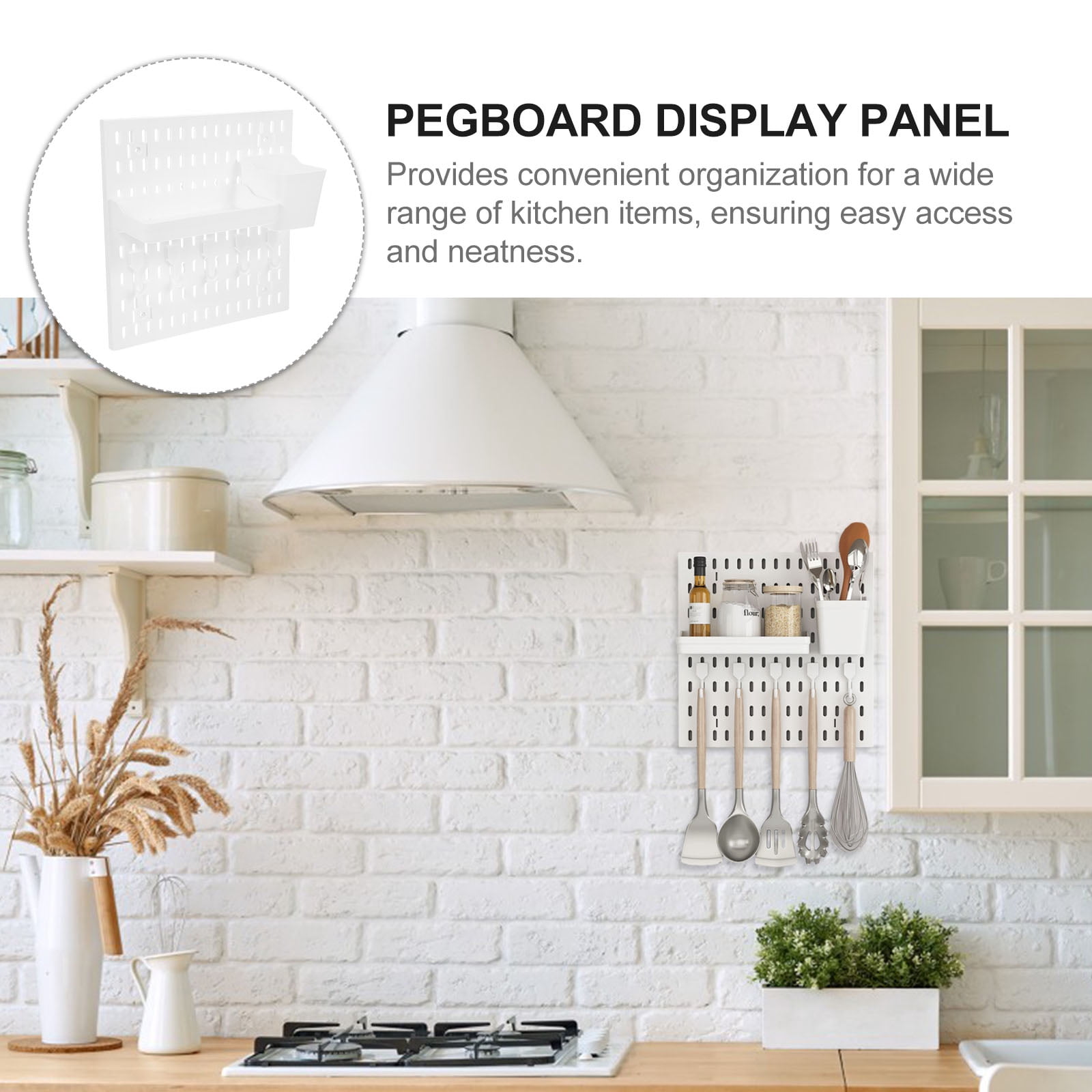 Milisten Wall Pegboard Organizer Set with Hooks, Punch-Free Installation, Storage Solution for Garage, Kitchen, Office