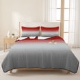 thumbnail image 3 of Twin XL Quilt Set 68''x98'', Red Gray Ombre Lightweight Summer Bedspread Coverlet Set with 2 Pillow Shams, Modern Gradient Abstract Art Breathable All Season Quilt Bedding for Dorm/Guest Room, 3 of 9