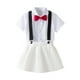 thumbnail image 1 of Odeerbi Niñas 4 Piezas Preppy Vestido de Manga Corta Camisa de Vestido y Pendiente Falda Conjunto Uniforme Escolar Con Corbata, 1 of 5