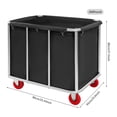 thumbnail image 5 of Vintoro 260lbs Commercial Laundry Cart with Wheels, Modern Black Laundry Cart for Home Hotel, Freestanding, 5 of 19