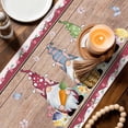 thumbnail image 3 of Gnomes Easter Table Runner - 70 Inch Long Eggs Tulips Spring Floral Retro Art Wooden Cotton and Linen Blended Dress Scarves Farmhouse Table Runner for Kitchen Dining, Coffee Table, 13" x 70", 3 of 8