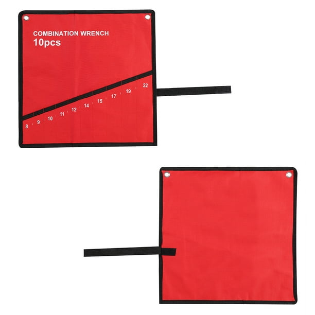 Organizador de herramientas Jadeshay Bolsa de herramientas enrollable 6 bolsillos color Rojo