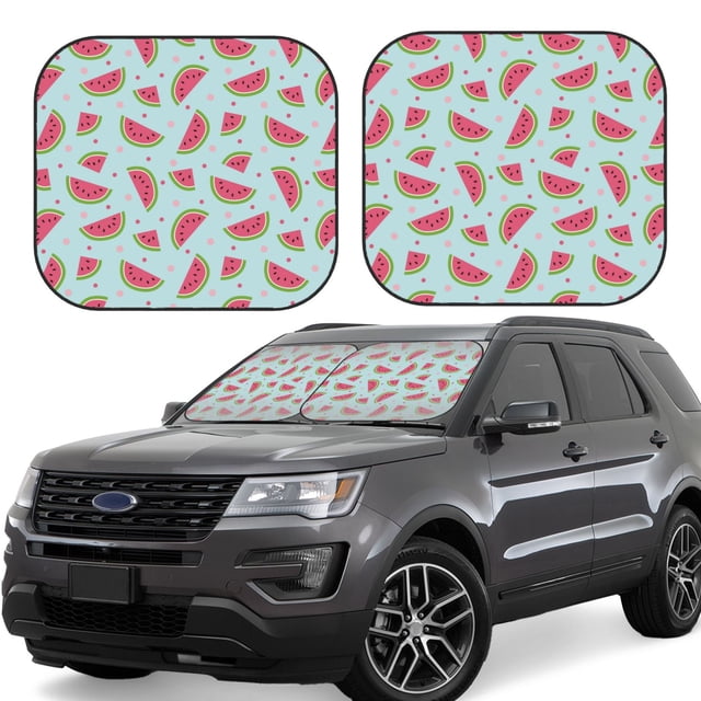 Wukai Watermelon Car Front Windshield Sun Shade,Sun Visor Shield Block Automotive Interior Protector Blocks UV Rays-Medium
