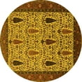 thumbnail image 1 of Ahgly Company Indoor Round Oriental Yellow Industrial Area Rugs, 3' Round, 1 of 4