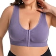 thumbnail image 4 of APEXFWDT Women's Plus Size Wireless Sports Bra Front-Closure Comfort Bra Light Support Yoga Bra for Daily Workouts,Dark Gray, 4 of 5