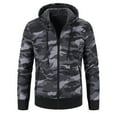 thumbnail image 2 of Fesfesfes Mens Sweater Winter Hoodie Jacket Zipper Long Sleeve Hooded Knitted Sweater Tops Outwear Coat or, 2 of 4