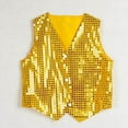 thumbnail image 4 of tasrioml Costume Vest Glitter Unisex Colorful Kids Sleeveless Sequin Vest for Party, 4 of 8