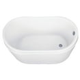 thumbnail image 2 of Kingston Brass VTRS522928M8 52" Acrylic Oval Double Slipper Freestanding Tub with Overflow/Drain Assembly, Glossy White/Brushed Nickel, 2 of 7
