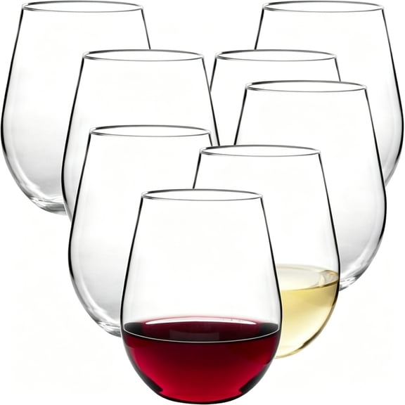 ACDANC Unbreakable 20 oz Wine Glasses (Set of 8) - Reusable Shatterproof Clear Glassware - Perfect Cocktail Glasses for Hosting Parties Outdoors & Indoor - Wedding Gift Idea