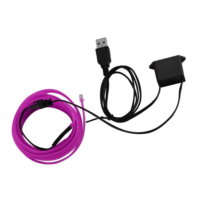 Sidaley Iluminación interior del coche Tira de LED Decoración Guirnalda Línea de tubo de cuerda de alambre Luz de neón flexible con unidad de Automoción decorativa y accesorios Violeta Sidaley VI000919-06B