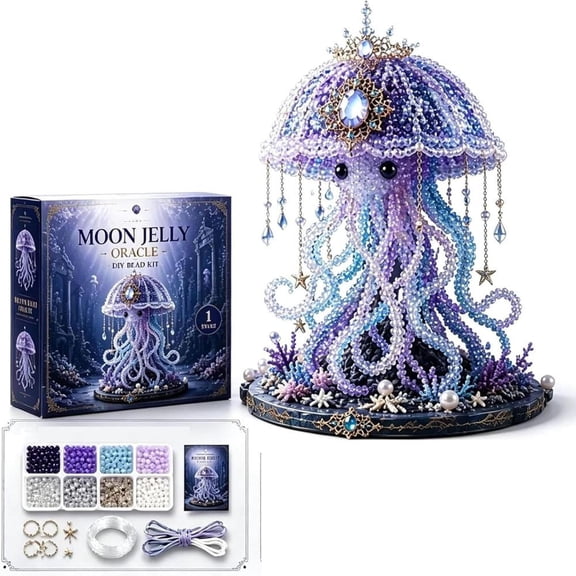 Sttlejura Mythical Ocean DIY Bead Kit, 3D Sea Animal Beading Set With Glass Beads and Pattern Guide for Craft Projects and Display