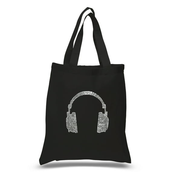 LA Pop Art Small Word Art Tote Bag - 63 DIFFERENT GENRES OF MUSIC
