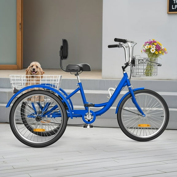 ModFusion Adult Tricycle 24" 1-Speed Cruiser Bike - Vibrant Blue