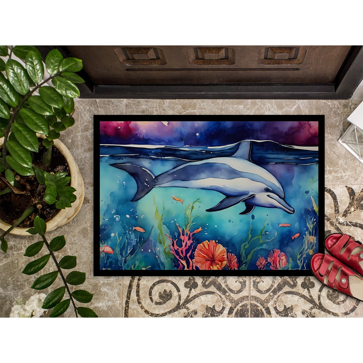 Carolines Treasures DAC2782MAT 0.15 x 18 x 27 in. Dolphin Doormat