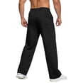 thumbnail image 4 of Akiihool Relaxed Pants for Men Men's Relaxed Classic Fit Flat Front Pants Black,XL, 4 of 5