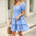 thumbnail image 6 of Women Summer Dresses Plus Size Fashion Off Shoulder Ruffle Mini Dress Casual A Line Dress Solid Ladies 2026, 6 of 10