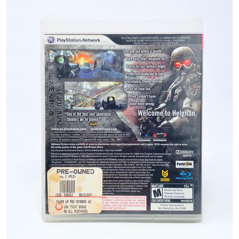Playstation 3 Killzone 2 Game - Walmart.com