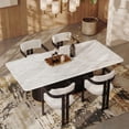 thumbnail image 4 of Morden Fort Accent Boucle Arm Chair with Metal Frame, White Modern Dining Chairs Set of 2 for Kitchen, Living Room, Apartment, 4 of 9