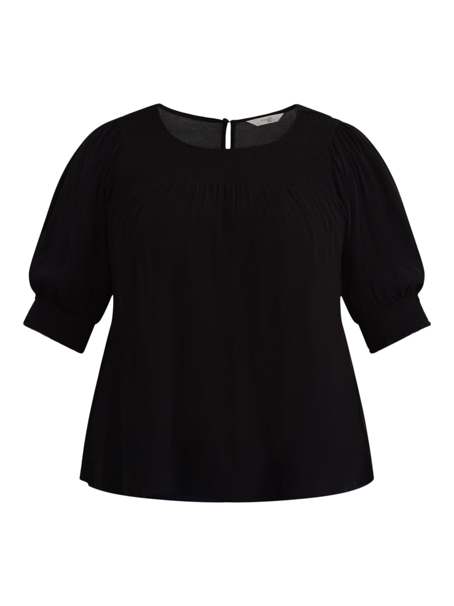 Terra & Sky Women's Plus Size Smocked Blouse, Sizes 0X-5X