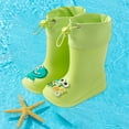 thumbnail image 4 of Yuncity Kids Rain Boots Boys Girls Outdoor School High Top Low Heel Toddler Age 2-9 With Raincoat Fall Boots Footwear Green 8-9 Years, 4 of 8