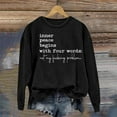 thumbnail image 2 of Women's Fashion Letter Print Loose Fit Long Sleeve Round Neck Lightweight Hoodless Sweatshirt Casual Comfortable Pullover Top, 2 of 2