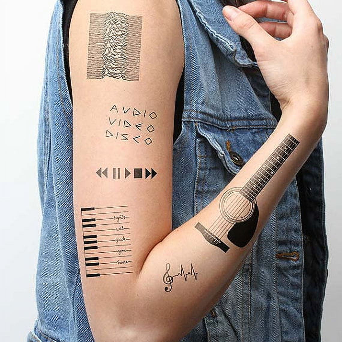 Music temporary tattoo music player tattoos fake tattoos | Music tattoos,  Fake tattoos, Sharpie tattoos