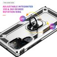 thumbnail image 5 of Allytechgroup Case for Samsung Galaxy A36 5G, Military Grade Protection Shockproof Cover with Metal Rotatable Ring Stand, Magnetic Car Mount Holder Case for Samsung Galaxy A36 5G, Silver, 5 of 6