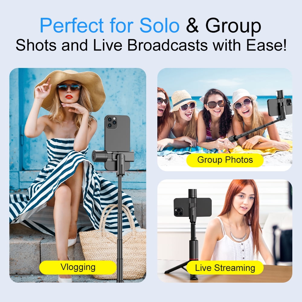 Selfie Stick Tripod for iPhone with Light, 360 Rotation 30" Phone Camera Tripod Stand with Remote for Content Creator Vlog Live Stream Video Recording