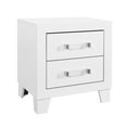 thumbnail image 3 of JERFIT Modern Nightstand with Drawer, White Bedside Table, Rubber Wood Acrylic Hardware Small Bedroom Furniture for Bedroom, 3 of 5
