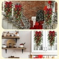 thumbnail image 6 of YIKA Christmas Decoration Pendant 55cm/22in Upside Down Water Drop Christmas Tree Bow Red Berry Flocking Wall Hanging Rattan Wreath Arrangement Multicolor, 6 of 9