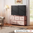 thumbnail image 2 of Dresser for Bedroom with 5 Drawers, Wide Chest of Drawers, Fabric Dresser, Storage Organizer Unit with Fabric Bins for Closet, Living Room, Hallway,21.65"Hight, 2 of 16