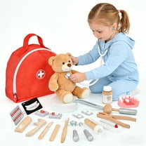 Tyethy 25 Pcs Doctor Kit for Kids, Pretend Playset Medical Kit Toys with Bag for 3-8 Toddlers, Role Playing Gift