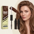 thumbnail image 2 of Hair Color Stick 2-in-1 Brush Pen for Gray Hair Coverage, Temporary Root Concealer Waterproof Long-Lasting Medium Brown 5ml, Instant Touch Up for White Regrowth at Hairline Temples Part Lines, 2 of 8